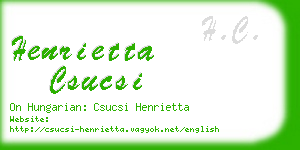 henrietta csucsi business card